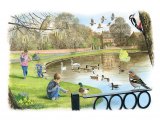 Illustration of Urban Lake Scene (#3347)