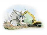 Illustration of Cottage Demolition (#4767)